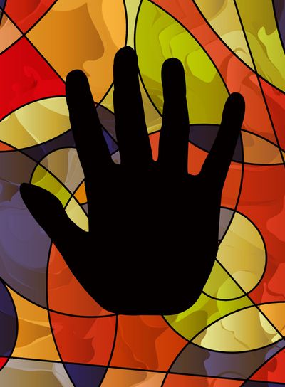 abstract colored image of black hand