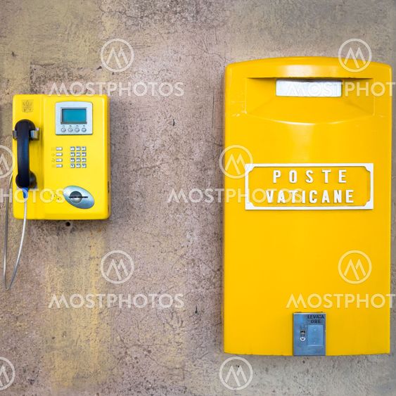 Yellow post box in Vatican