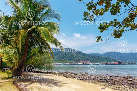 Tropical beach on the island of Koh Chang in Thailand
