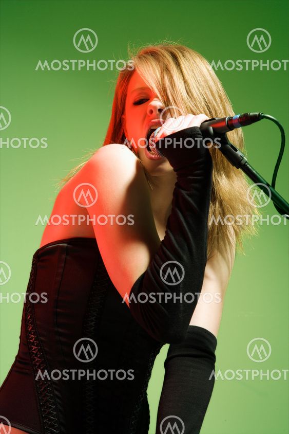 Female singing.