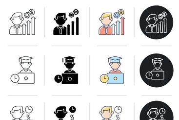 Business occupation icons set