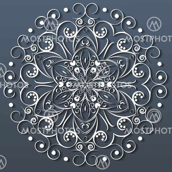 Ornamental round lace, flower. vector