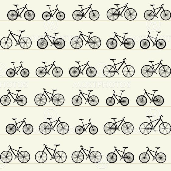 Pattern from rows of bicycles