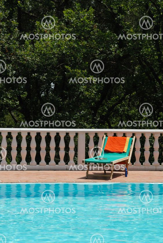 sun bed at the swimming pool