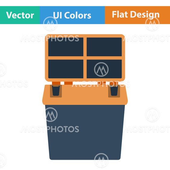 Flat design icon of Fishing opened box