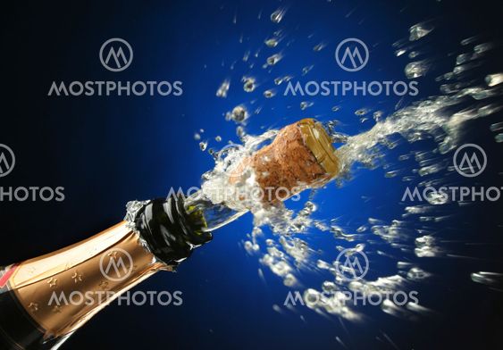 Champagne bottle ready for celebration