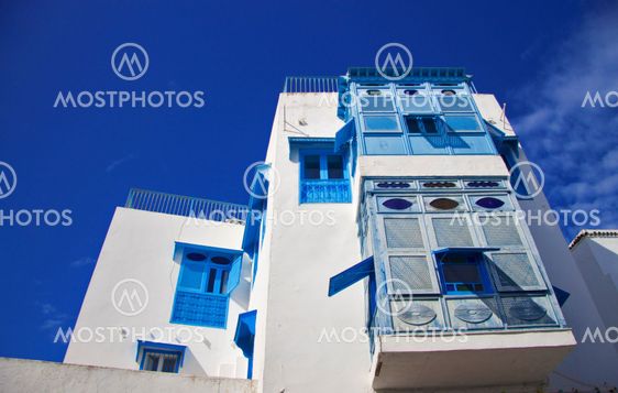 White and blue town Sidi Bou Said, Tunisia, North Africa