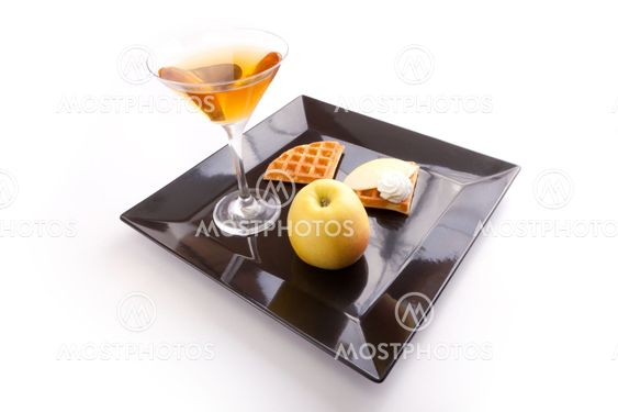 Apple Tart Slices with Drink