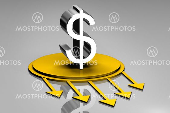 3d dollar sign with arrows