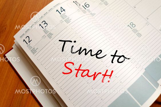 Time to start text concept