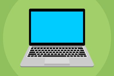 The stylish new laptop in a flat style