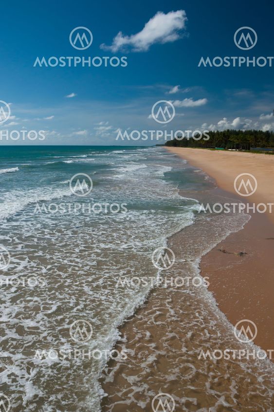 Blue sky and sand beach