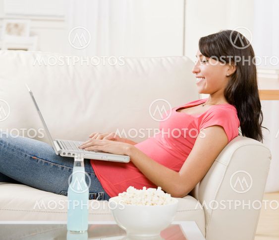Young Woman on Sofa