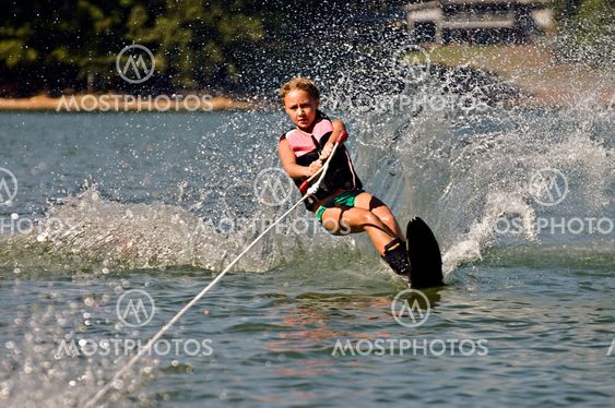 Young Girl Water Skiing