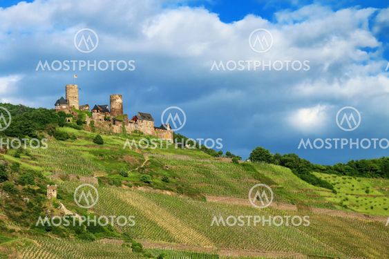 Thurant Castle above Alken town on Moselle River,...