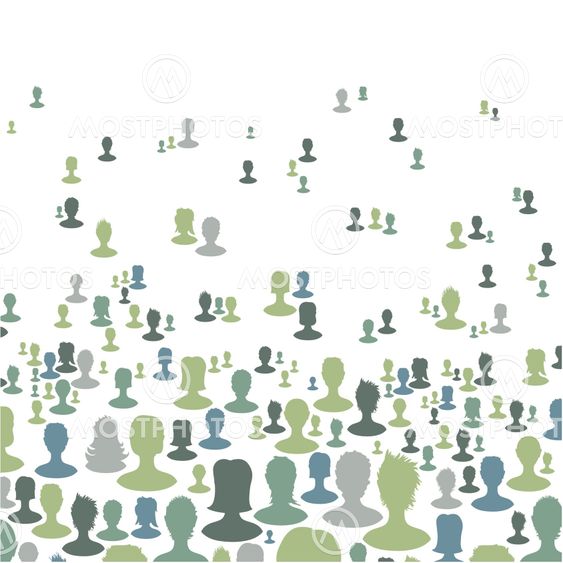 Social network concept background, Many people silhouettes. Vector, EPS8