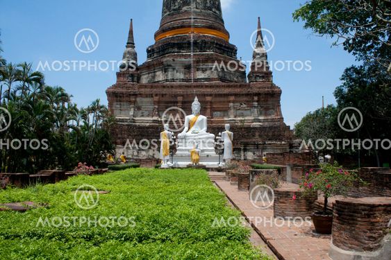 The Buddha status of wat yaichaimongkon at ayuttaya province,Thailand