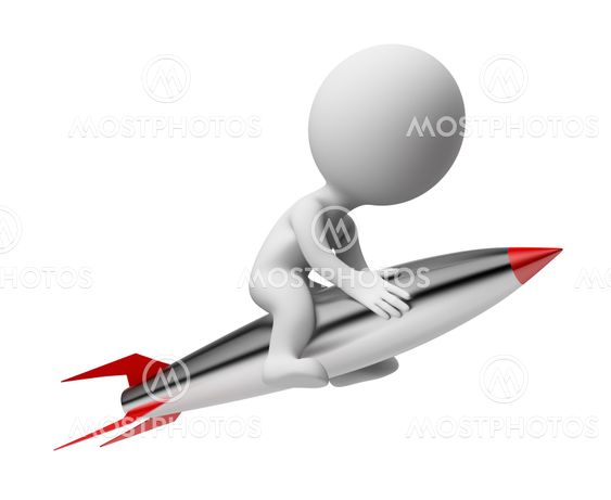 3d small people - rocket