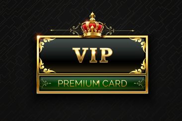 Golden VIP premium card with decorative corners, green...