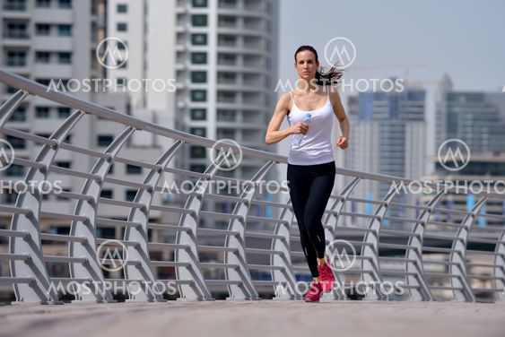 woman jogging at morning