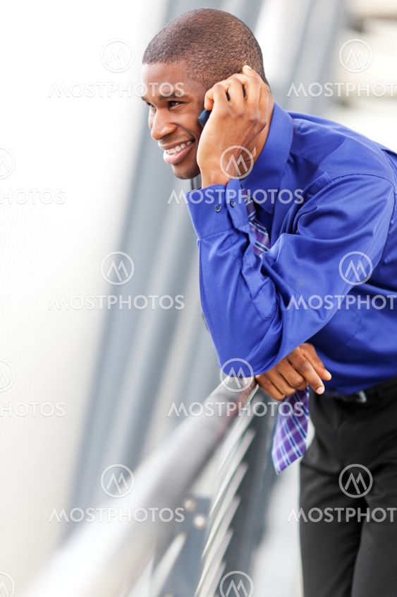 Black businessman on the phone