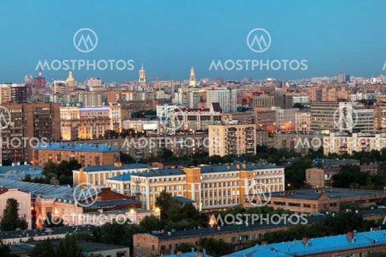 Moscow in summer evening gloaming