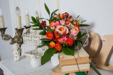 beautiful colourful blossoming flowers bouquet of fresh...