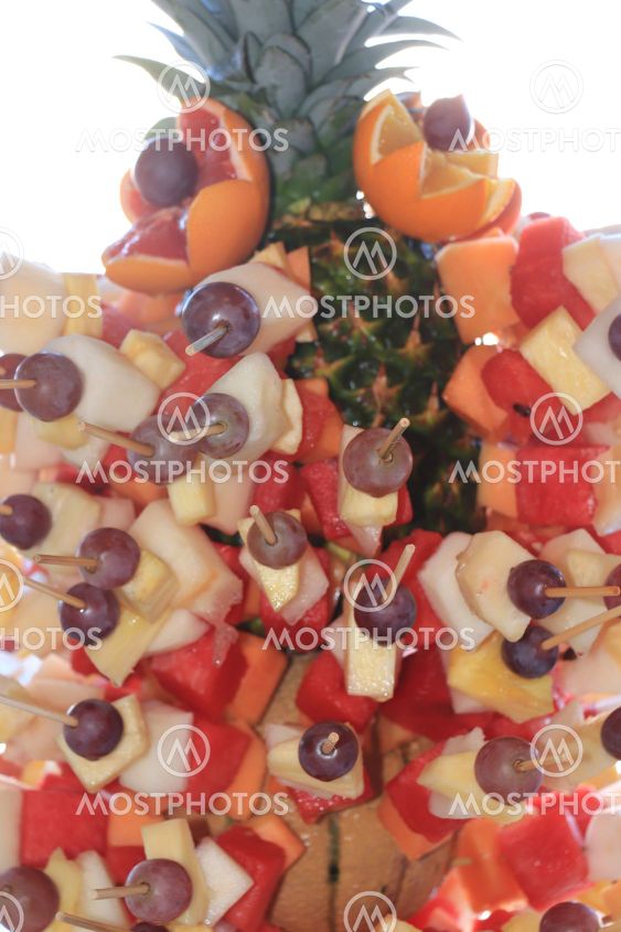 Fruit statue at buffet
