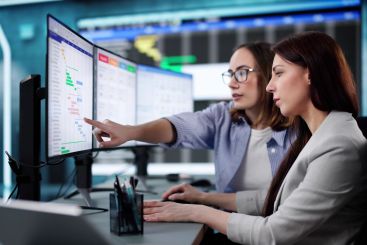 Professional woman managing business calendar and schedule