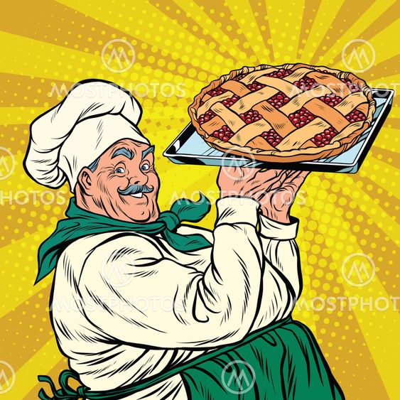 joyful retro cook berry pie