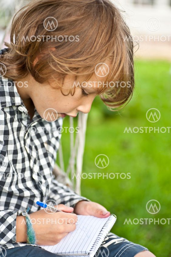 Young boy drawing