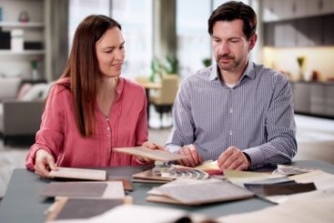 Couple Selecting Paint Colors