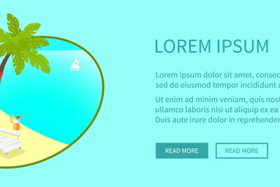 Leisure on Tropical Seacoast Vector Web Banner