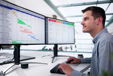 Cloud Scrum Calendar On Desktop Computer