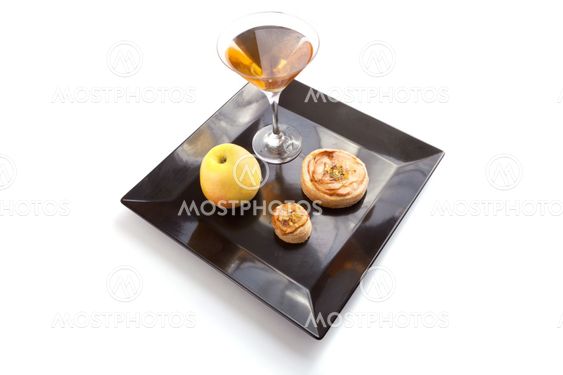 Apple Pie Slices with Drink