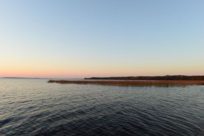 Blue sky with bright colors of sunset afterglow on a...