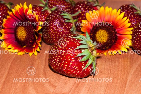 Strawberry and flower