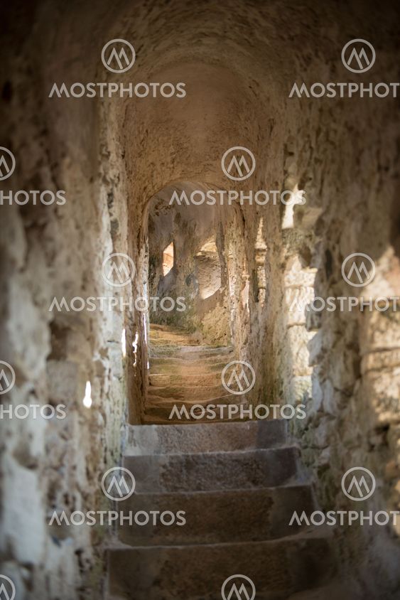 Stairway into the Rampart - Old Town of Bonifacio, Corsica France