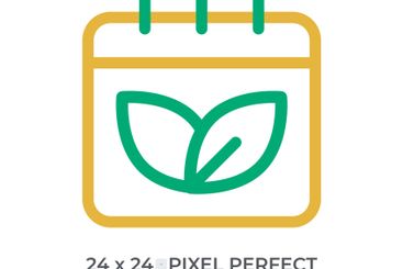 Leaves on calendar page colorful line ui icon