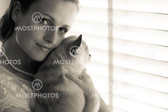 Woman and chihuahua