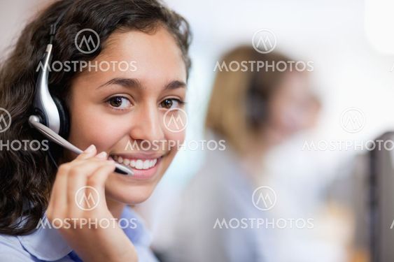 Close up of a smiling customer assistant