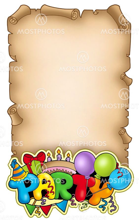 Scroll with party sign