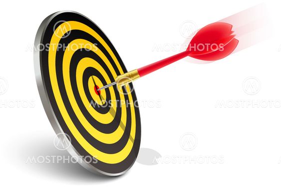 Red dart hitting the target