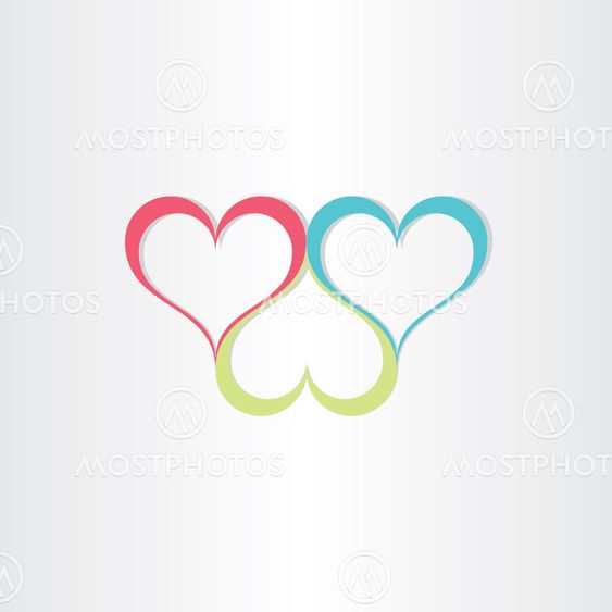 color hearts love symbol