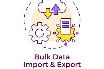 Bulk data import and export multi color concept icon