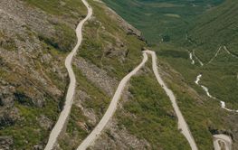 Rural road with valley and mountains