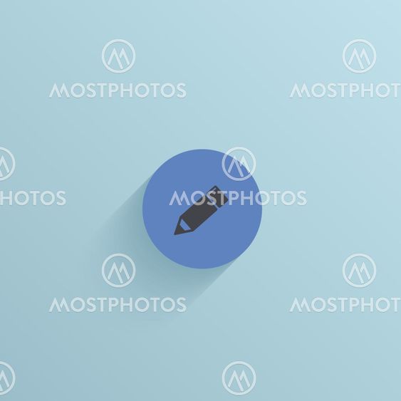 Vector flat circle icon on blue background. Eps10