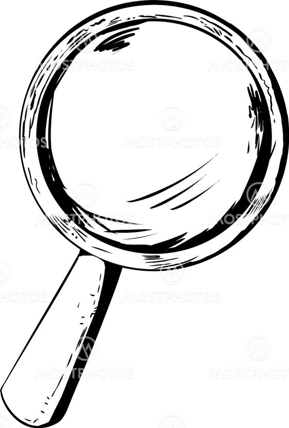 Outlined Magnifying Glass