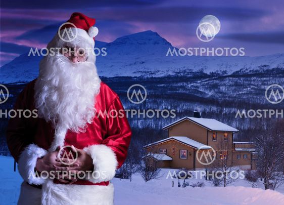 Portrait of Santa Claus at the North Pole
