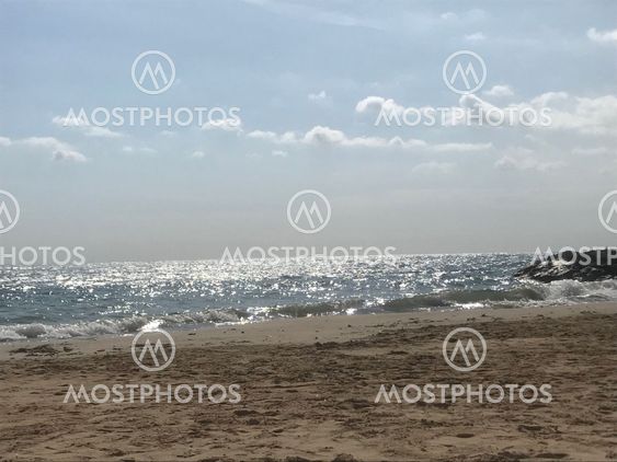 Cloudy day at the empty beach
